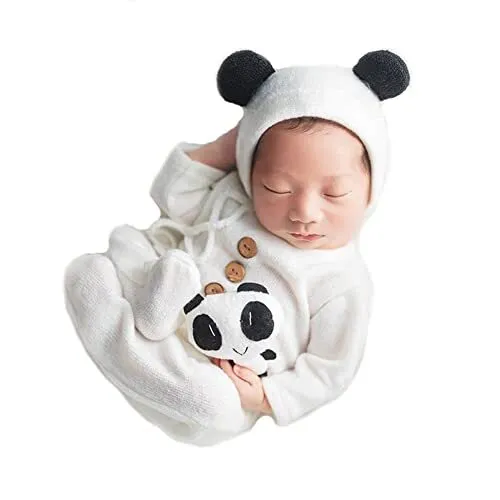Baby Photography Outfits Boy Girl Panda Newborn Photo Outfit Infant Photo White