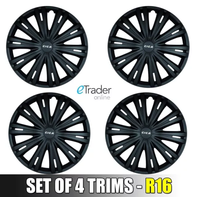 16" Vauxhall Vivaro Wheel Trims Van Hubcaps Set of 4 Black Quality New