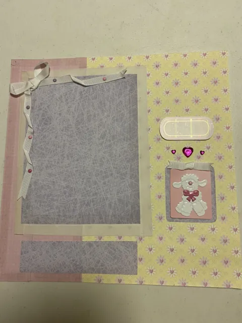 Handmade Pre-made Scrapbook page - Baby Girl 3