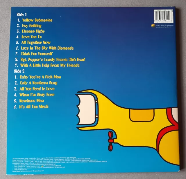 Beatles Yellow Submarine Songtrack LP black Vinyl 1999 very rare NEAR MINT 3