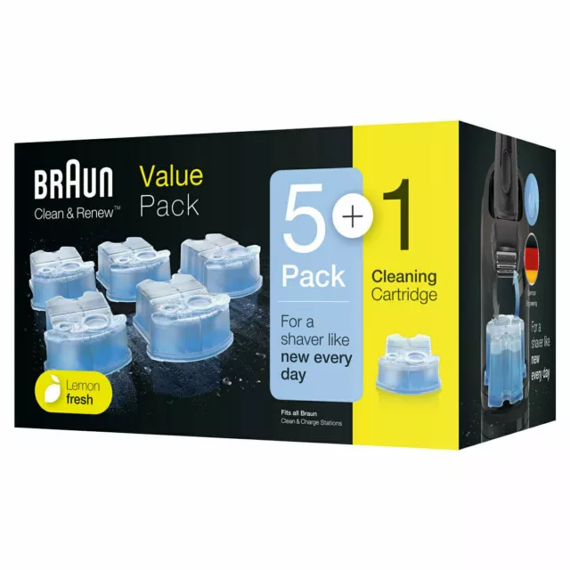 Braun CCR5 Clean Renew Mens Shaver Hygienic Cleaning Refill Cartridge 6 Pack,5+1