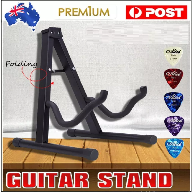 Guitar Folding Stand Bass Tripod Electric Acoustic Floor Holder Foldable Rack Au