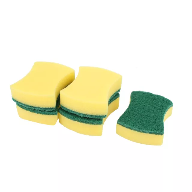 Esponja cocina Estropajo tazón plato Esponja de limpieza Amarillo Verde 5 Pcs