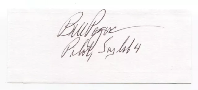 Bill Pogue Signed Cut Index Card Autographed Signature NASA Astronaut Space