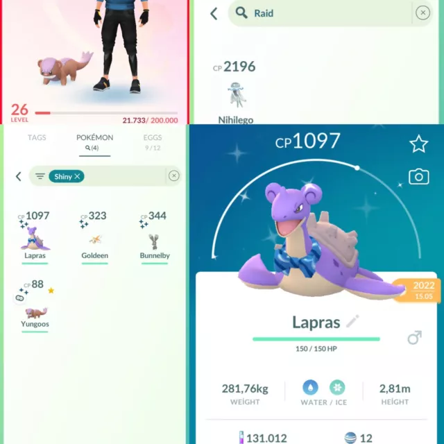 x1 Shiny Lapras With a Scarf Costume - Pokemon Go PTC