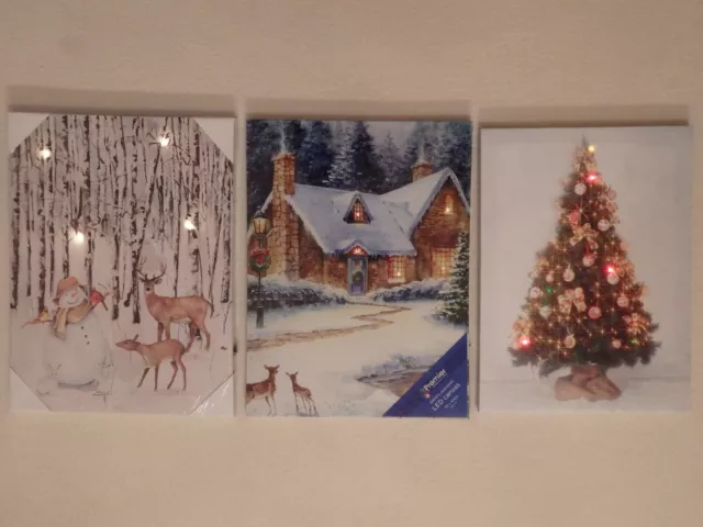 Christmas LED Light-up Canvas Picture (Choice of 3)