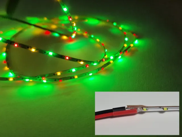 Mini LED Lichterkette LED nur 1,6 mm schmal 50cm Kirmes Häuser Waggon Disco bunt