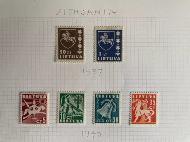 Lithuania 1937 1940 Early Issue Fine Mint Hinged