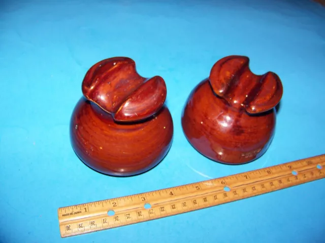 Vintage Ceramic Insulators (Set of 2) (One is stamped "Locke USA")