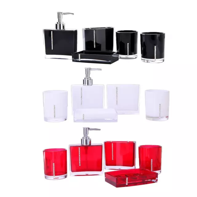 Dispenser di sapone acrilico per accessori da bagno da 5 pezzi per il bagno