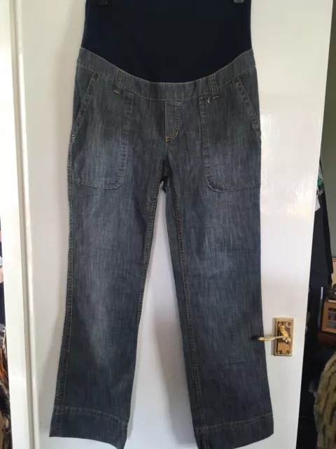 Hardly Worn  H&M Mama Maternity Pregnancy Jeans Mid Blue Size M (12/14) Cotton