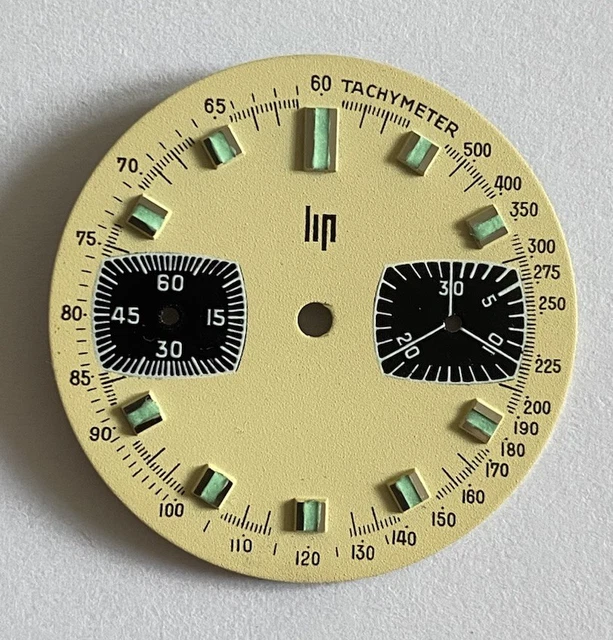 Cadran De Montre + Rehaut (Bezel) LIP Pour Chronographe Valjoux - Diamètre 31,6 Mm - Bleu - Neuf Sans Étiquette