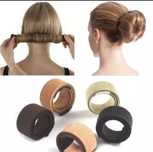 French Hair Bun Twist Easy Snap Tool Magic Bands DIY Styling Donut Maker