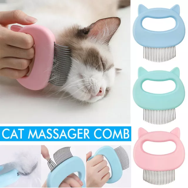 Pet Cat Hair Brush Dog Massage Shell Comb Grooming Hair Remover Loose Brush 1-2p