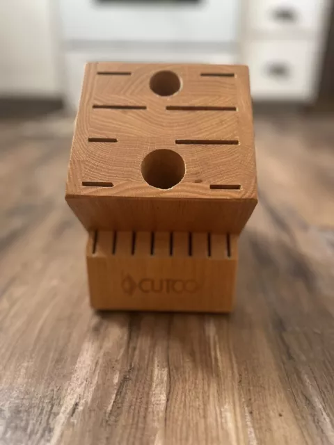 Cutco 1748 Homemaker 18 Slot Knife Block 8 Steak Slots Honey Oak Wood