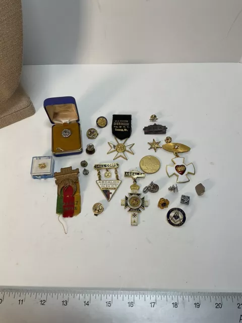 Lot of Vintage Masonic Pins and Medals York Rite Shriner