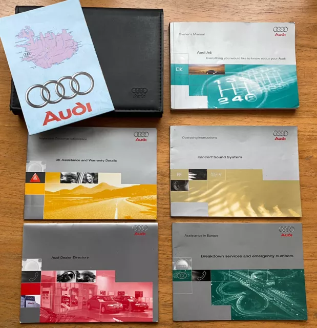 Audi A6 Owners Handbook Manual & Wallet Pack 98-04.