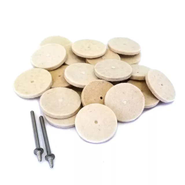 Unmounted 1" Square Edge Hard Felt Wheel Buff w/ Threaded Mandrel 27 pcs