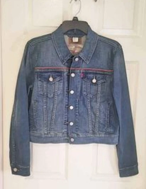 Levi's Jean Denim Jacket Embroidered Size Large Junior