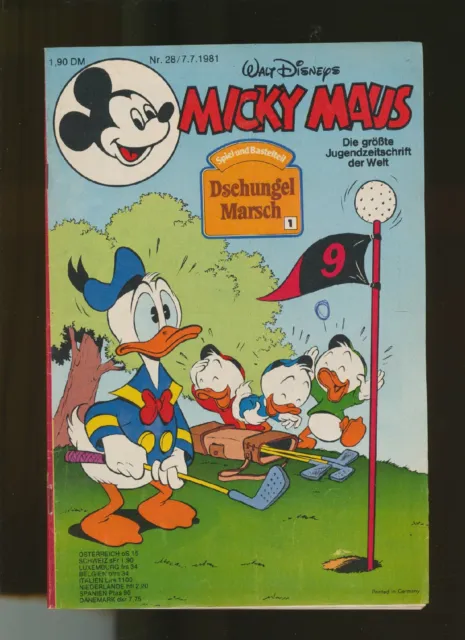 Micky Maus  1981  Heft Nr.  28  mit Beilage  Ehapa Verlag  Z 1-