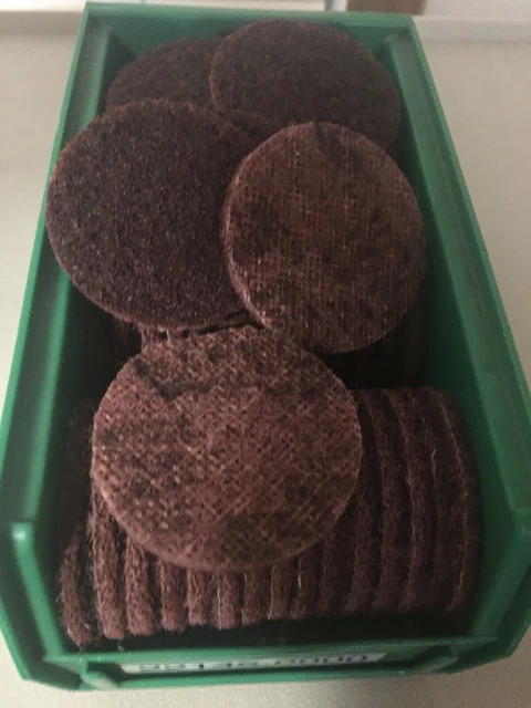 Scotchbrite Abrasive Discs  2" Dia  50 Pcs Red Color (Med?) Hook And Loop Back