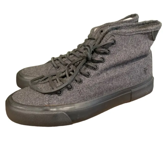 Frye Wool Sneakers High Top Men’s Size 8 Charcoal Gray Fashion NEW