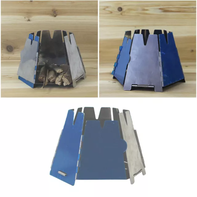 Outdoor Stainless Steel Camping Windproof Stove Portable Folding Wood Stove