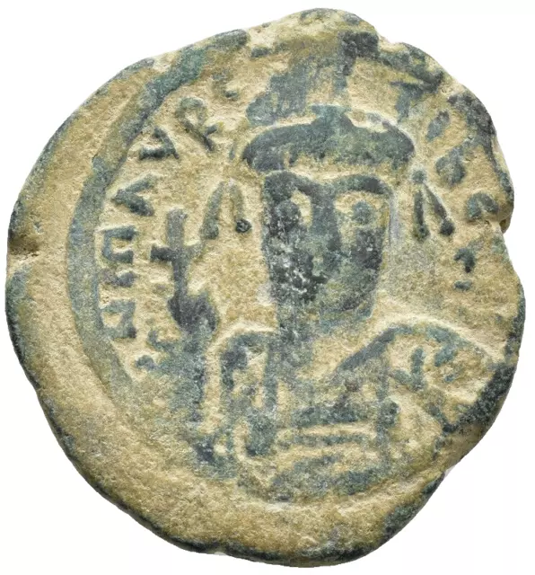 AA: Byzantine Coin. Maurice Tiberius AD 582-602. Nikomedia Follis AE 30mm. a1601