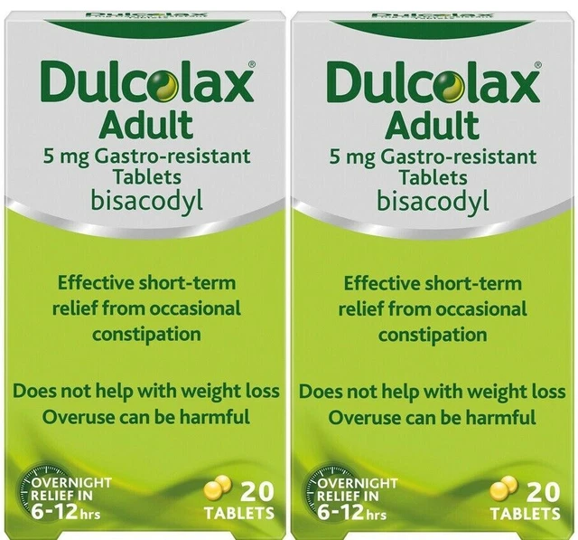 DULCOLAX 5MG GASTRO-RESISTANT Constipation Laxative Tabs 2x20 tablets £ ...
