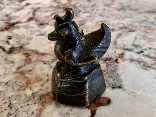 Antique 19th Century Bronze Opium Weight Burmese 165 Grams Duck