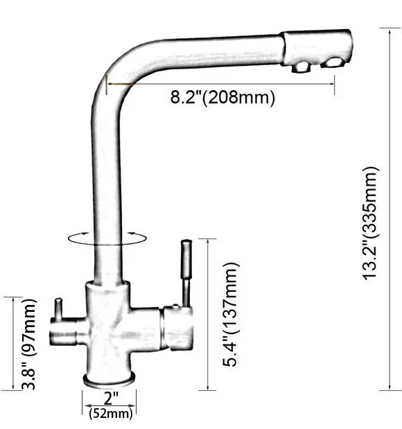 Oil Rubbed Bronze 3 Way Dual Faucet Kitchen Mixer Tap Pure Water Filter Zsf125 2