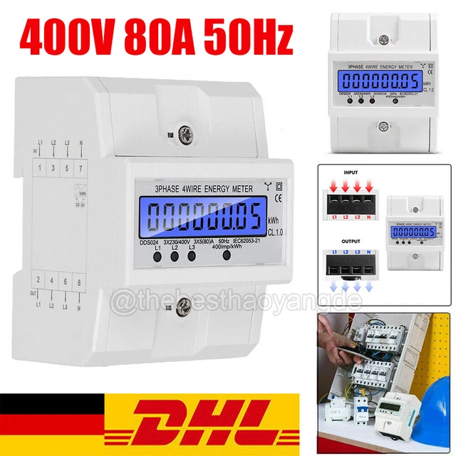 Stromzähler SDM72DR - 3P 4TE LCD DSZ für DIN Hutschiene mit MID