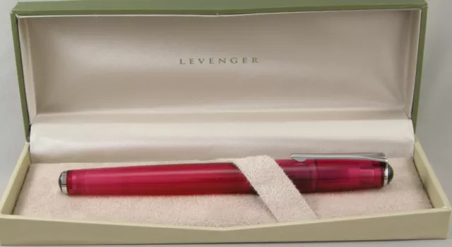 Levenger True Writer Pinkly Pink Transparent Fountain Pen - Medium Nib - New