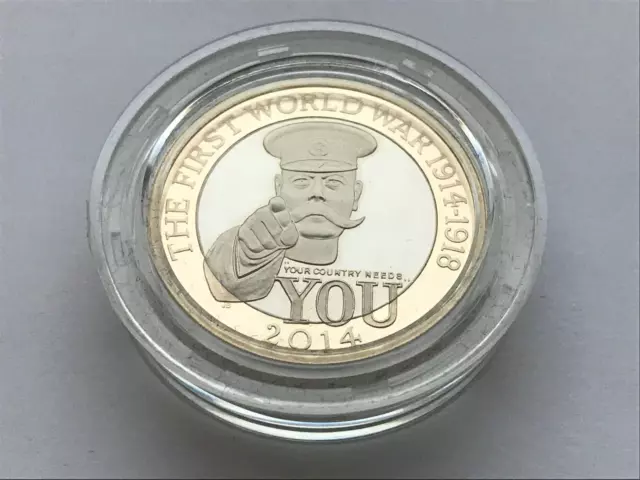 ~ Simply Coins ~ 2014 PREMIUM PROOF ZWEI 2 PFUND MÜNZE ERSTER WELTKRIEG