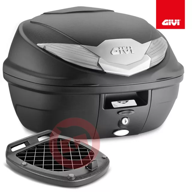 GIVI B360 Tech Topcase Schwarz 36L Rückstrahler Getönt Komplett Platte Universal