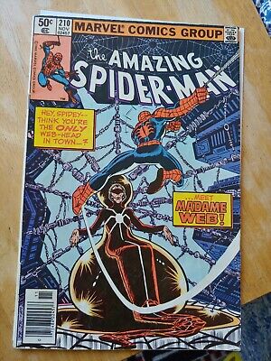 Amazing Spider-Man #210 - 1st App Madame Web, Marvel 1980 Comics
