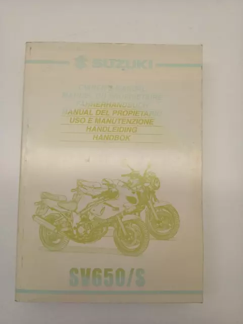 Manuale Uso E Manutenzione Suzuki Sv650 S 2000-2001 99011-20F52-042