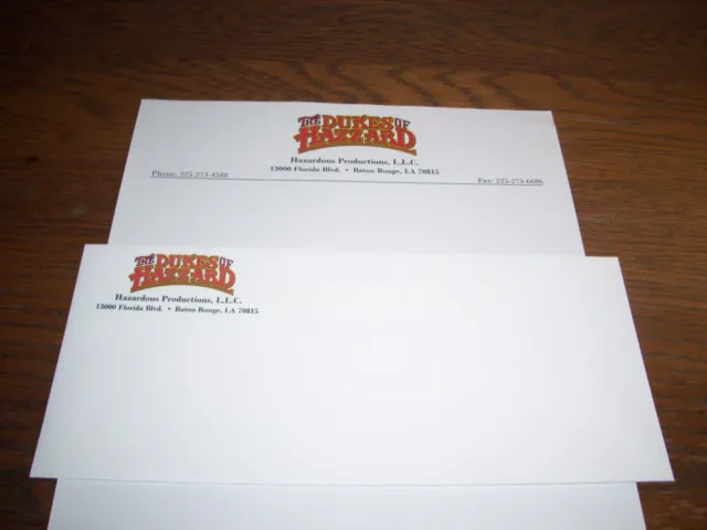 Super Rare 2004 "Dukes Of Hazzard" Movie Production Office Letterhead & Envelope