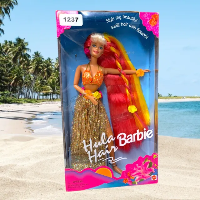 HULA HAIR BARBIE Doll Mattel 17047 Sunlit Hair Hula Skirt Beauty Vintage 1996