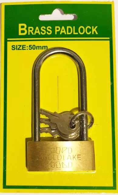 Cadenas 50 mm - Laiton 8 cm de Hauteur 4,5 cm largeur 3 clés - Cave casier etc