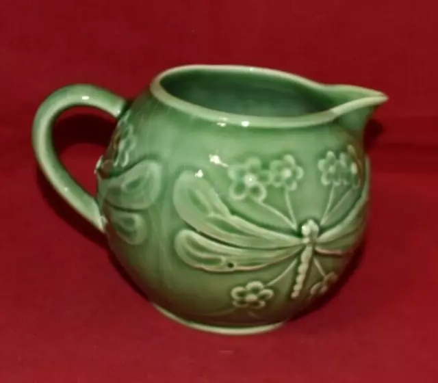 Green Dragonfly Creamer Pitcher MADE IN PORTUGAL