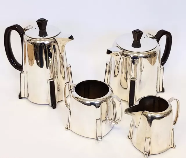 Outstanding 4 Piece E.P Art Deco Tea Set, By Joseph Rodgers & Sons. 1936 Rd. No