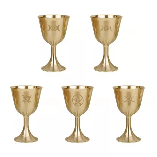 Altar Goblet Ritual Cup Triple Moon Altar Chalic Brass Tableware Divinat