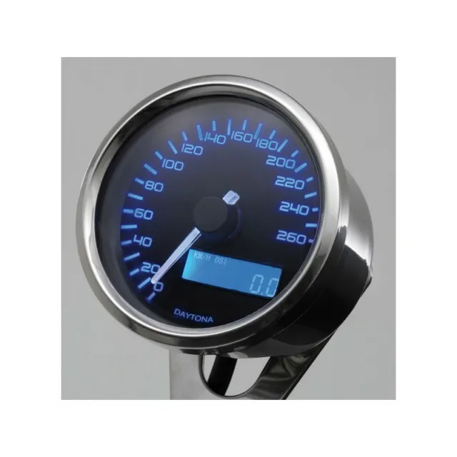 Kilometerzähler Elektronisch Daytona Velona Speedo 60mm Blue LED Verchromt