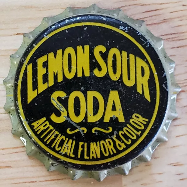 Vintage LEMON SOUR SODA Cork Lined bottle cap; Unused; 1960's; NOS
