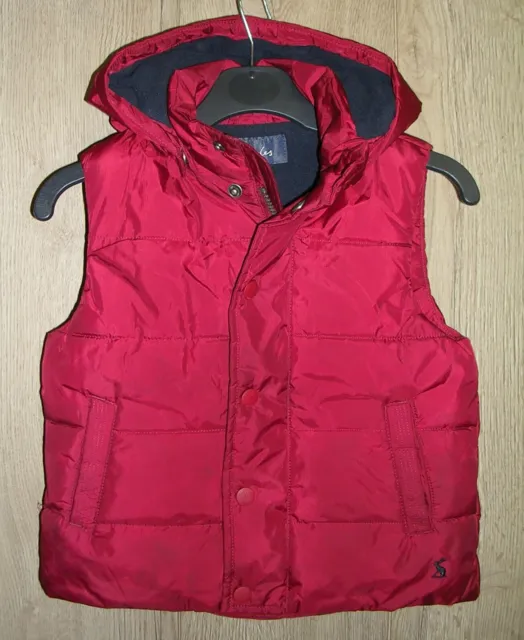 Joules Boys Dark Red Padded Bodywarmer Gilet Jacket Sleeveless Coat Age 4 104cm