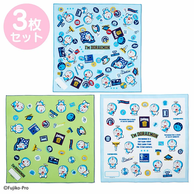 DORAEMON LUNCH CLOTH Set of 3 (I'm DORAEMON) Japanese Official Kawaii