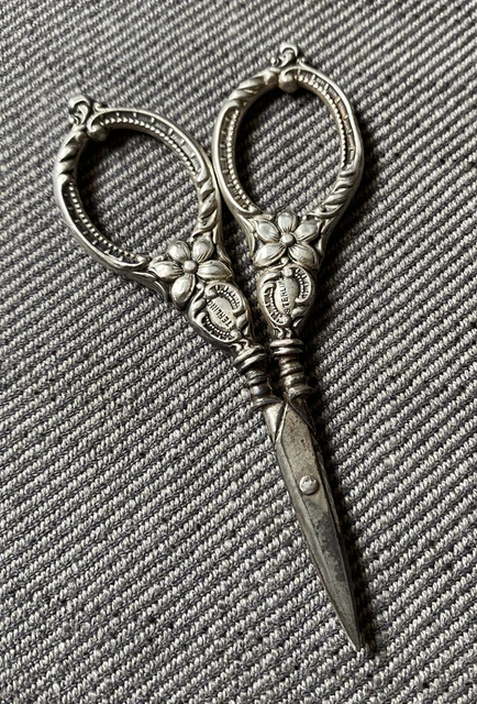 Antique Sterling Silver Embroidery Sewing Scissors 3.25”