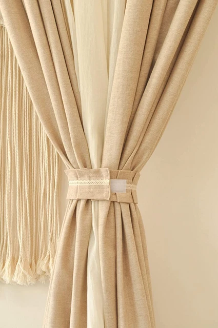 Beautiful Cotton Curtain Holders Tieback 15 Inch Beige for Door set of 2 2