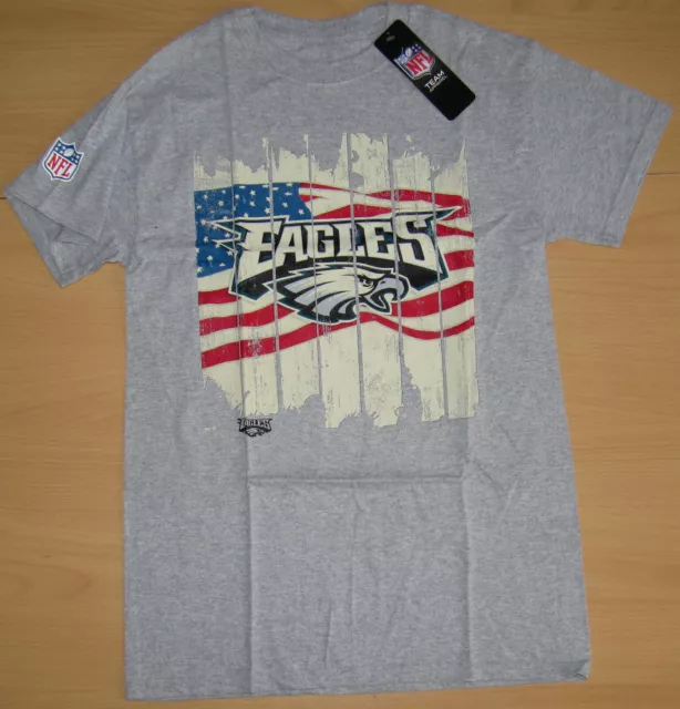 T-SHIRT FANWEAR NUOVA/IMBALLO ORIGINALE: NFL Philadelphia Eagles! BANDIERA USA! Tg. S, M, XXL!